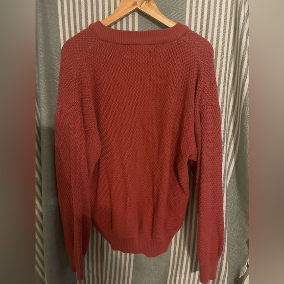 Eddie Bauer Red Waffle Henley Sweater Size XL - Picture 2 of 3